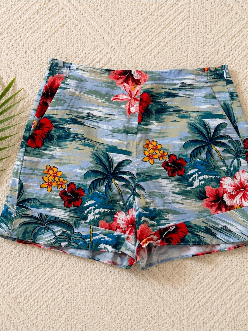 Zara Floral Tropical Print Women’s Shorts - Blue Multi